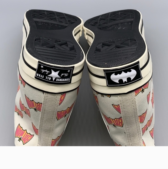 New Converse Batman Logo Chuck 70 Hi Top Canvas Pink White Beige Men's 10.5 - Picture 6 of 7